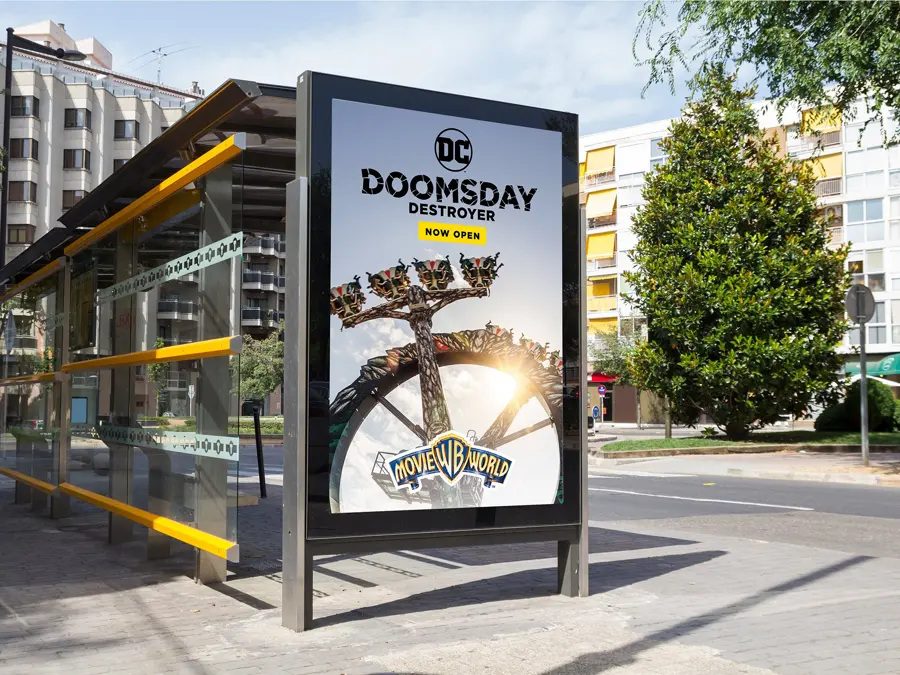 A bus shelter poster for Doomsday Destroyer
