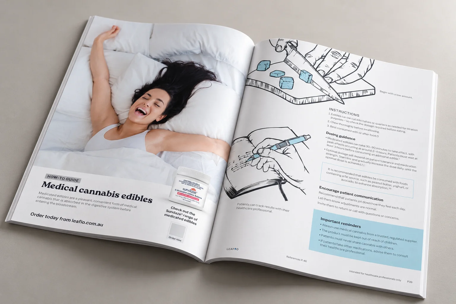 Leafio publication spread: an illustrated how to guide for pharmacists
