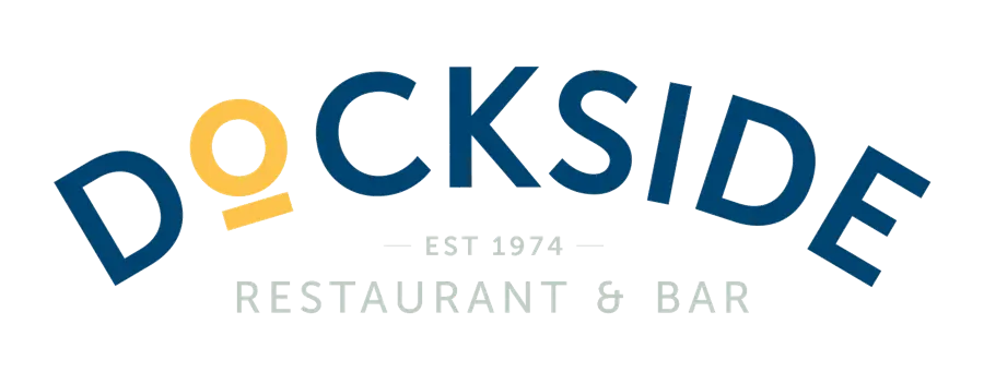 The Dockside Restaurant and Bar logo in navy and gold